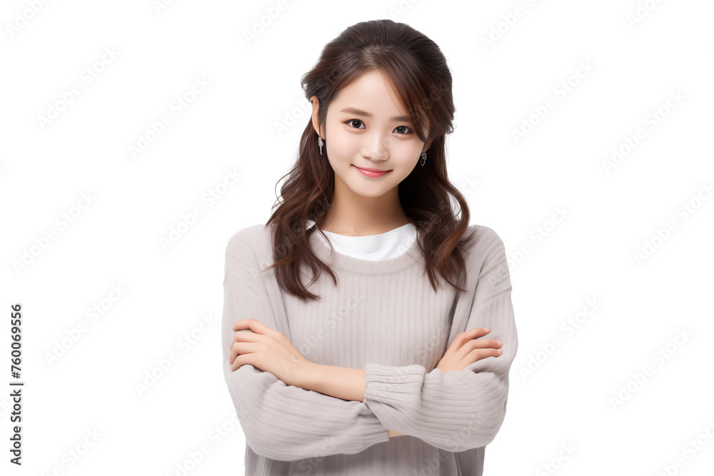 Teen pretty Japanese girl on isolated chroma key background Teen pretty Japanese girl on isolated chroma key background