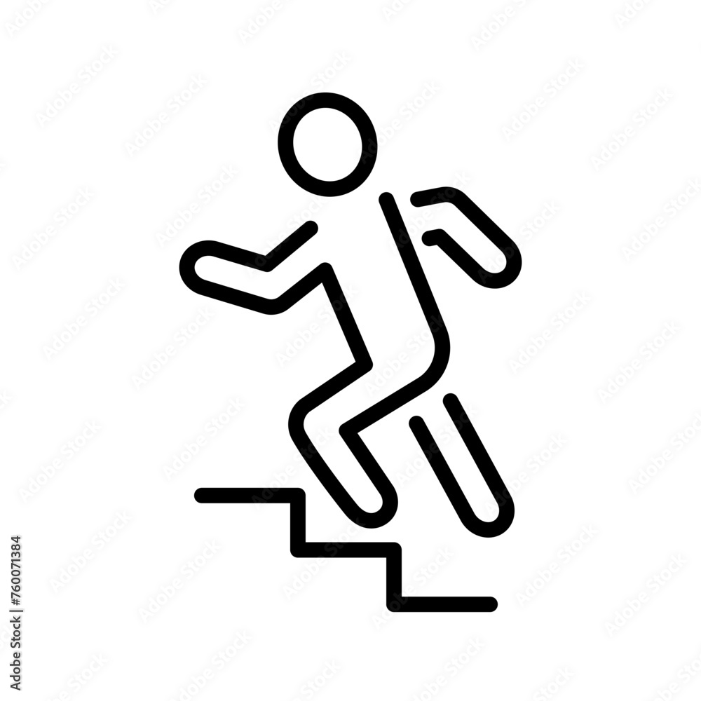 Evacuation symbol, line symbol, vector editable stroke icon for user interface. Evacuation symbol, line symbol, vector editable stroke icon for user interface.
