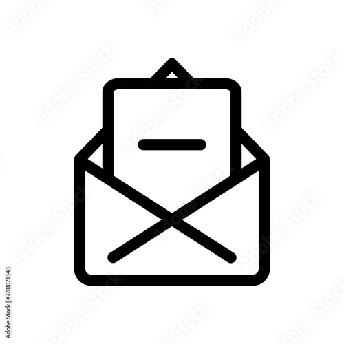 Envelope line symbol, congratulatory envelope, vector editable stroke icon for user interface.