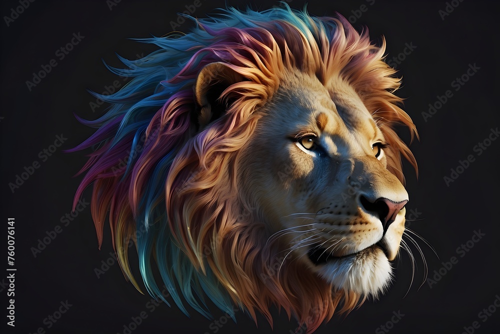 Naklejka premium Lion Head Logo, Lion Head Vector, Lion Head Mascot, colorful lion head, Lion Logo, Minimalist Lion Logo, Lion Logo on Black, Sleek Lion Emblem, Sunset Lion Logo, Elegant Lion Logo, Minimal Lion Design