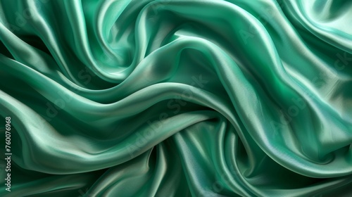  a close up of a green fabric with a very wavy design on the top of the fabric and bottom of the fabric.