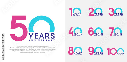 anniversary logo style vector design with purple and blue color can be use for celebration day