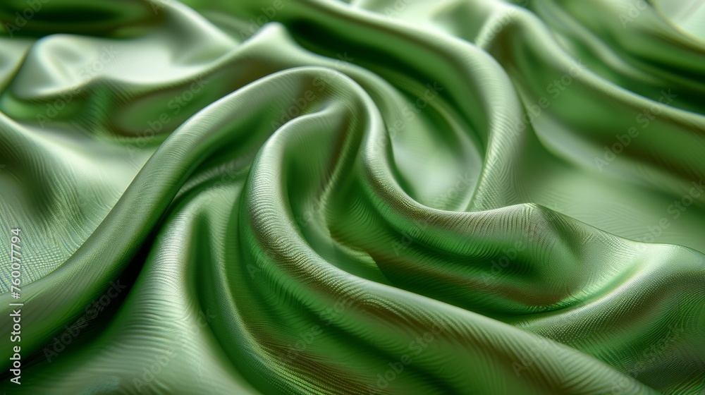 a close up of a green fabric with a wavy design on the top and bottom of the fabric on the bottom of the image. a close up of a green fabric with a wavy design on the top and bottom of the fabric on the bottom of the image.