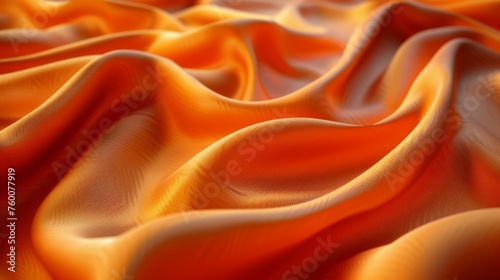  a close up of an orange fabric with wavy lines in the center of the fabric, as well as the colors of the fabric.