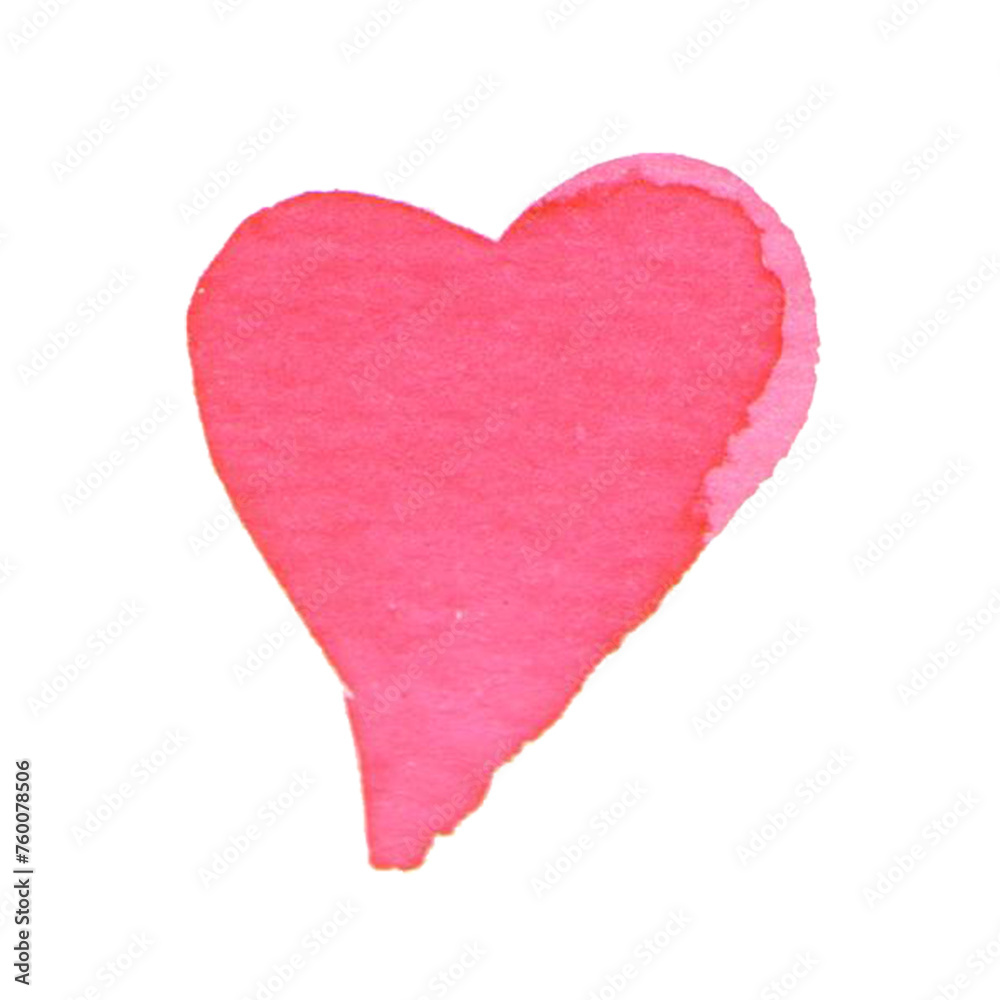 Heart shape water color isolated on plain background , fit for your element project.