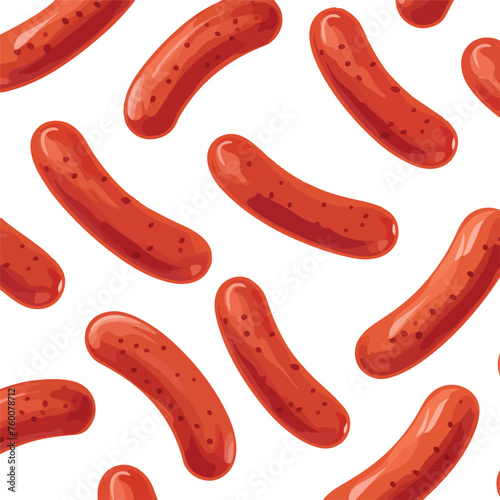 Seamless pattern of sausage flat vector illustratio