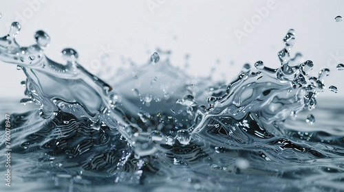 Blue water splash isolated on white background. 3d photo effect art can be used for cards   banners  portraits   business 