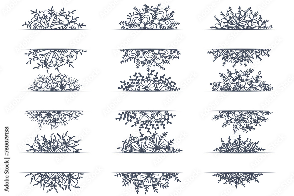 floral ornament. set of decorative vintage frames and borders set
