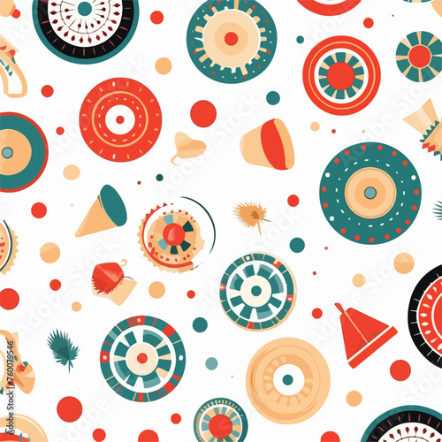 Seamless pattern with roulette cards casino chip mo