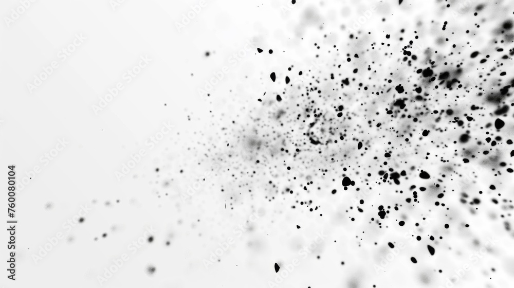 Fototapeta premium Dots abstract white background. Falling network particles. Big data flow. 3D rendering