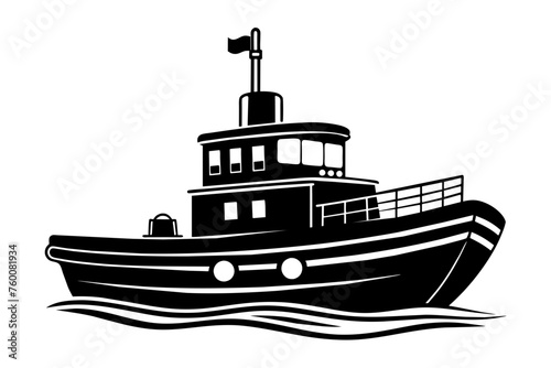 tugboat vector illustration