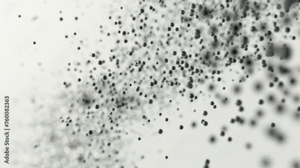 Obraz premium Dots abstract white background. Falling network particles. Big data flow. 3D rendering