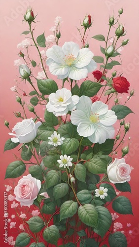 Roses Texture pattern, illustration art, wallpaper art