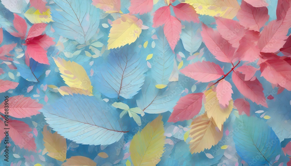 texture of colorful leaves, foliage pattern