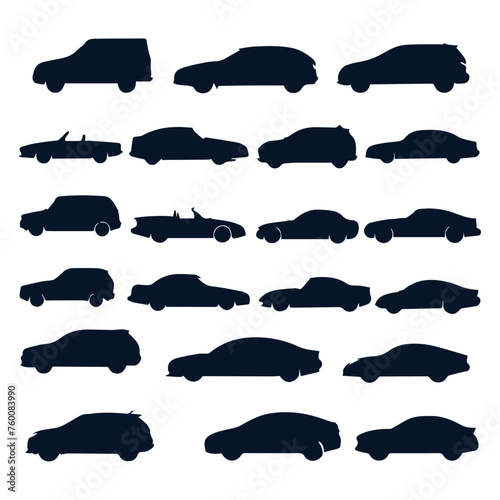 flat deisgn car silhouette collection
