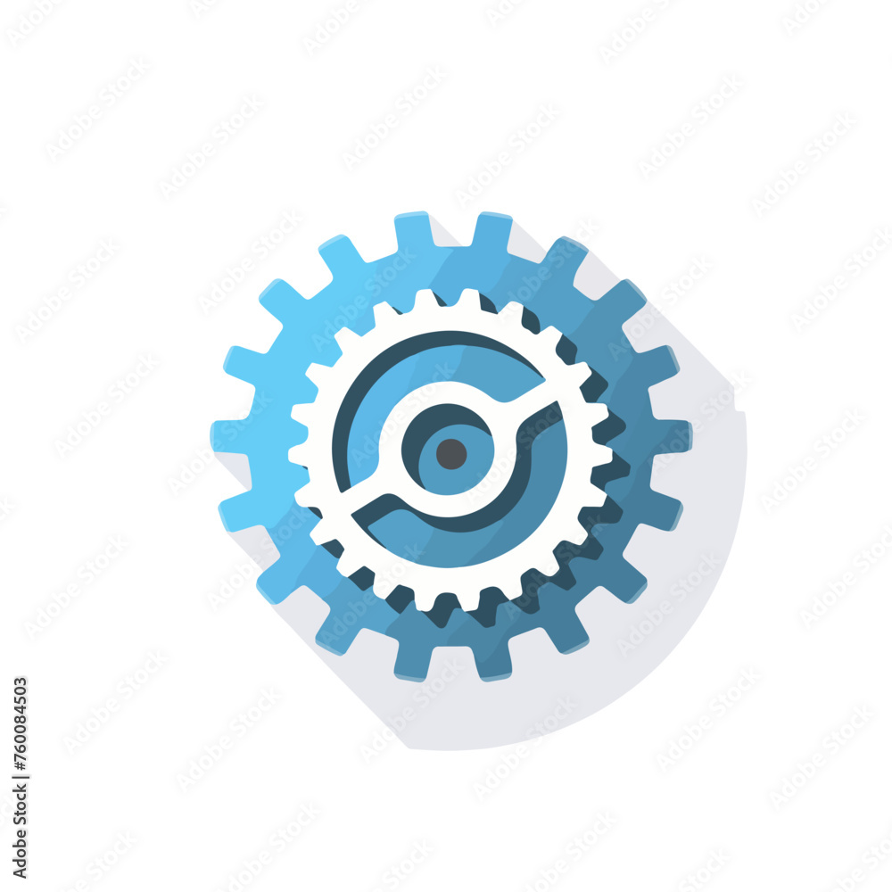 Settings icon - the gear wheels flat vector illustr