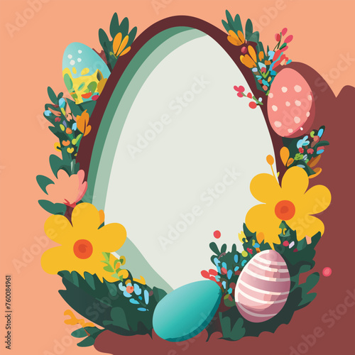 easter card with eggs