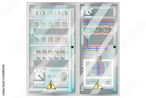 Electric Control Panel. Production control panel and control of computer devices. 