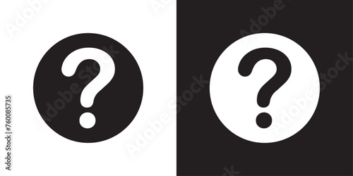 vector black and white question mark icons photo