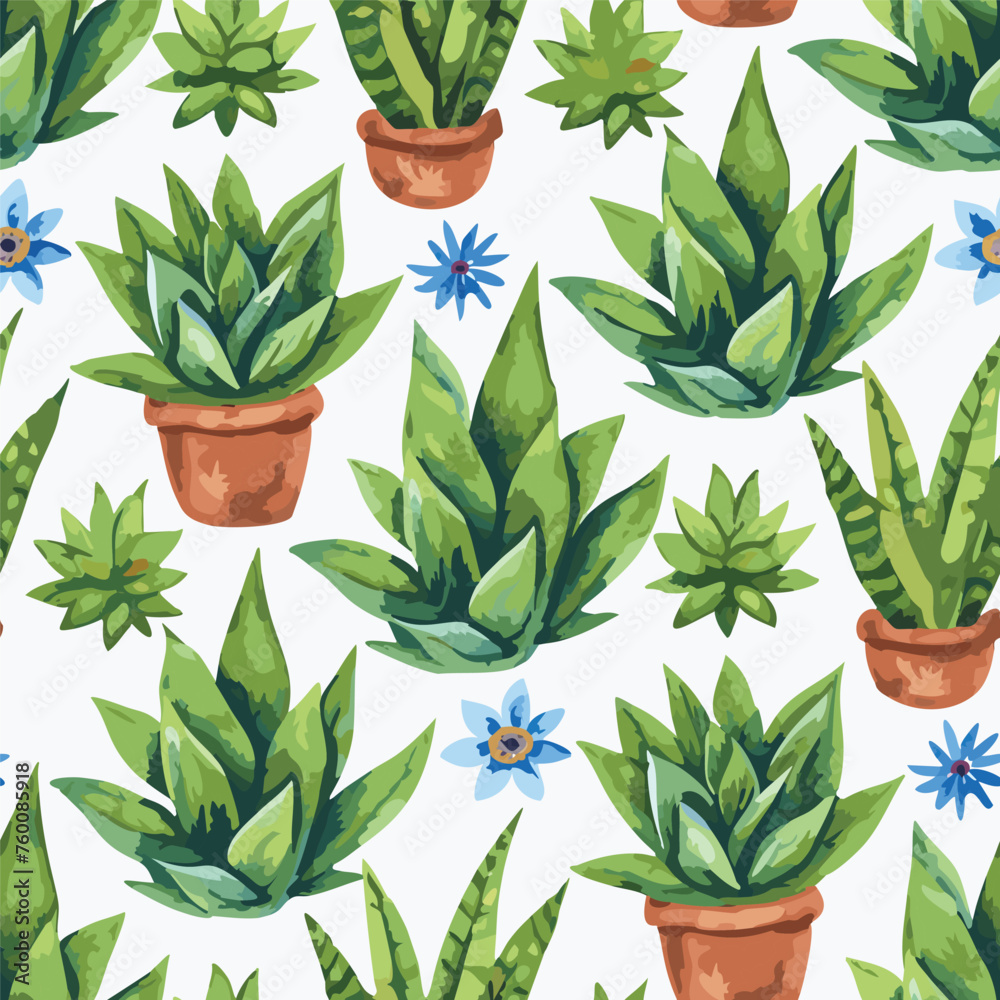 seamless pattern with green plants