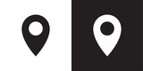 vector black and white location pin icons