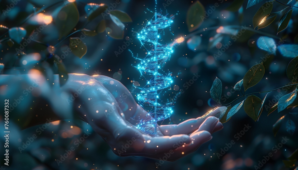 Persons Hand Holding Glowing Christmas Tree Persons Hand Holding Glowing Christmas Tree