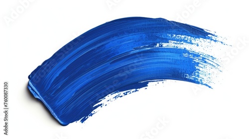 Blue Brush Stroke on White Background for Design and Decoration. Isolated Abstract Paint Texture in Modern Style