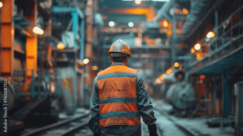 The engineer inside the factory. AI generated. The engineer inside the factory. AI generated.