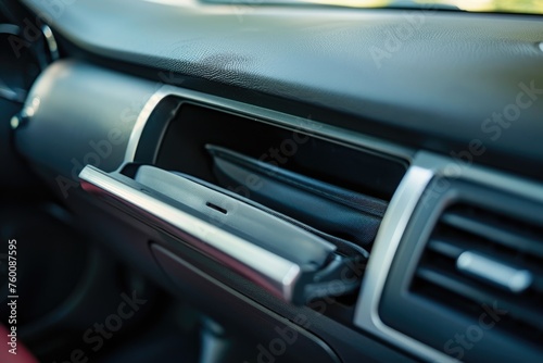 Car Glove Box in Bright Colors. Closed Compartment Design to Store Business Things in Auto. White Background