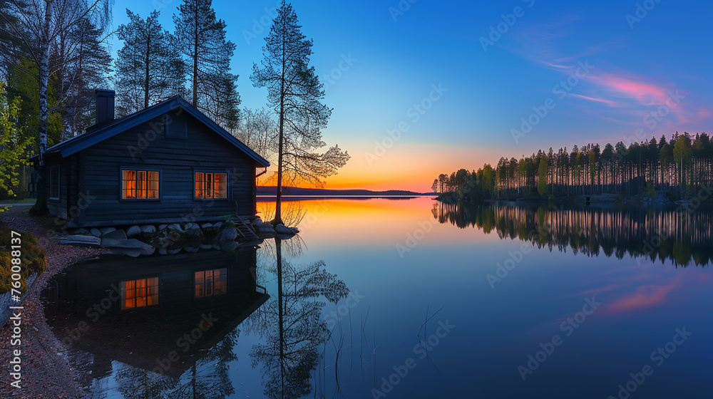 The quiet splendor of a lakeside during the late hours of the day, with the setting sun casting a soft light over the scene. The quiet splendor of a lakeside during the late hours of the day, with the setting sun casting a soft light over the scene.