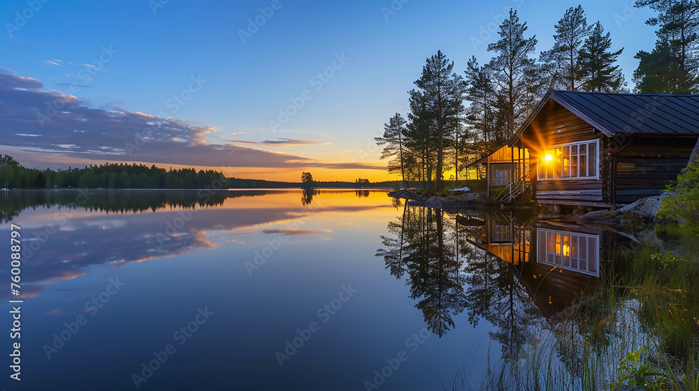 The quiet splendor of a lakeside during the late hours of the day, with the setting sun casting a soft light over the scene. The quiet splendor of a lakeside during the late hours of the day, with the setting sun casting a soft light over the scene.