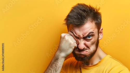 Man Making Face With Fist photo