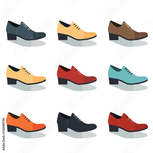 Shoes icon flat vector illustration isloated on whi