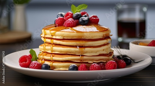 Wallpaper Mural pancakes with berries Torontodigital.ca
