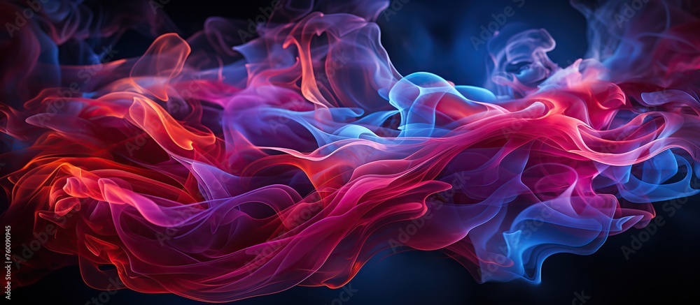 Colorful smoke on black background. Abstract background for creativity and design.