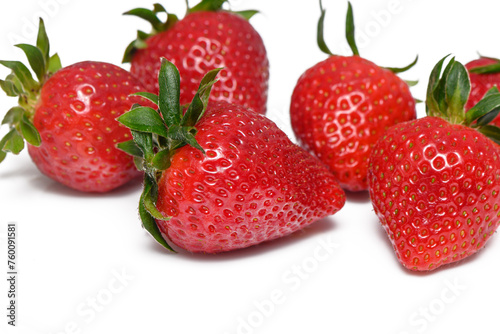strawberry isolated on white. healthy food red strawberry.juicy straw group.2