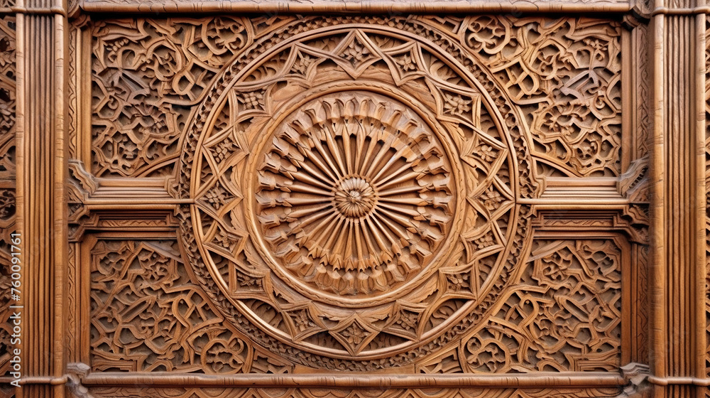 Beautiful Arabic patterns carved from wood