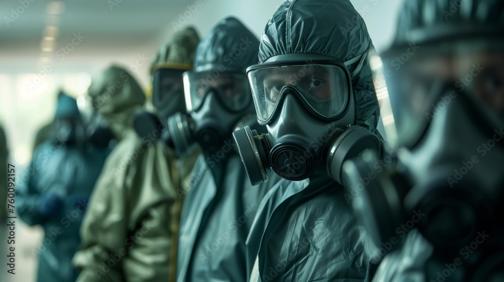 Group of People Wearing Gas Masks Group of People Wearing Gas Masks