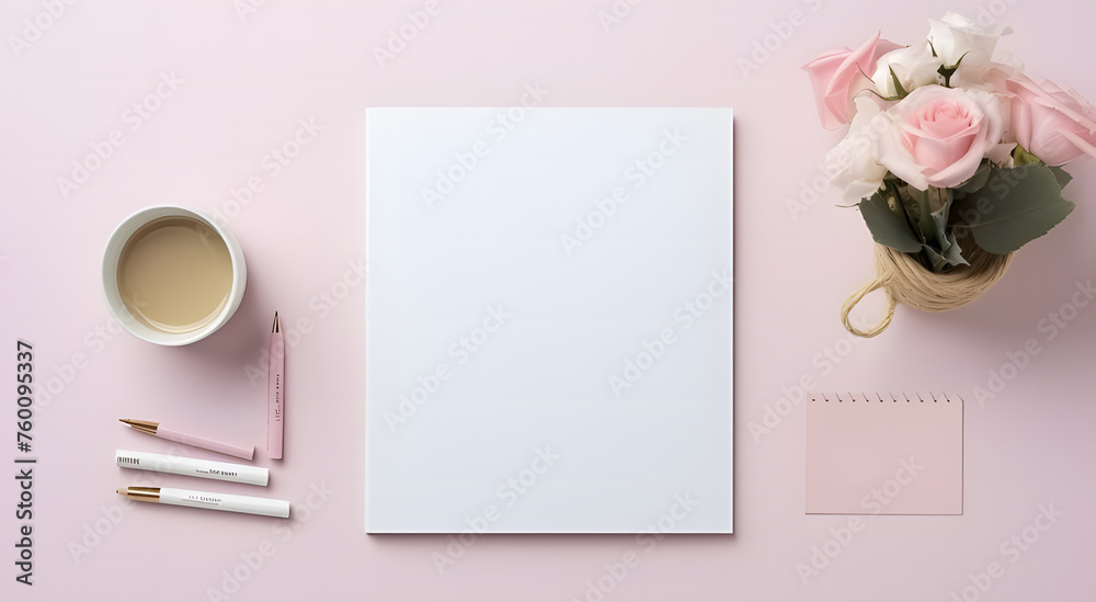 blank coloring book mockup with modern desk photography ai generative blank coloring book mockup with modern desk photography ai generative