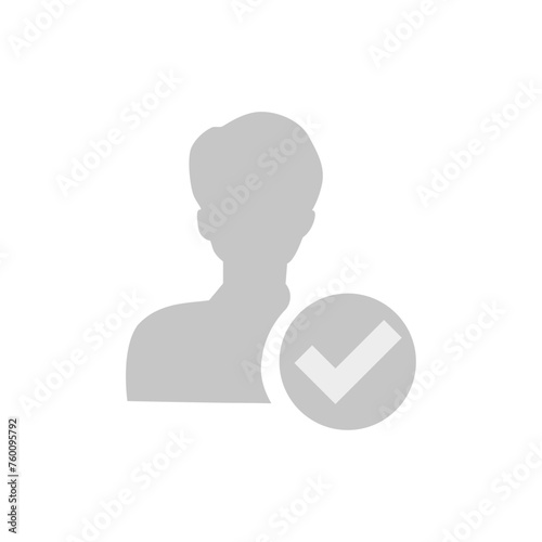 Vector flat illustration in grayscale. Avatar, user profile, person icon, gender neutral silhouette, profile picture. Suitable for social media profiles, icons, screensavers and as a template.