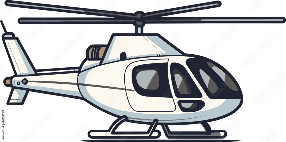 Helicopter Traffic Report Vector Art