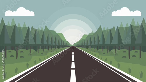 Dynamic Flat Vector Road Illustration: Drive Sales with Engaging Design 