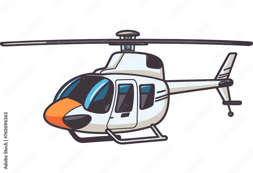 Helicopter Survey Sensation Vector Illustration