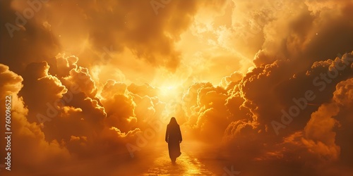Traversing Purgatory, Heaven, and Hell: A Journey through Death and the Afterlife. Concept Life after death, theological exploration, spiritual realms, metaphysical journey, confronting mortality
