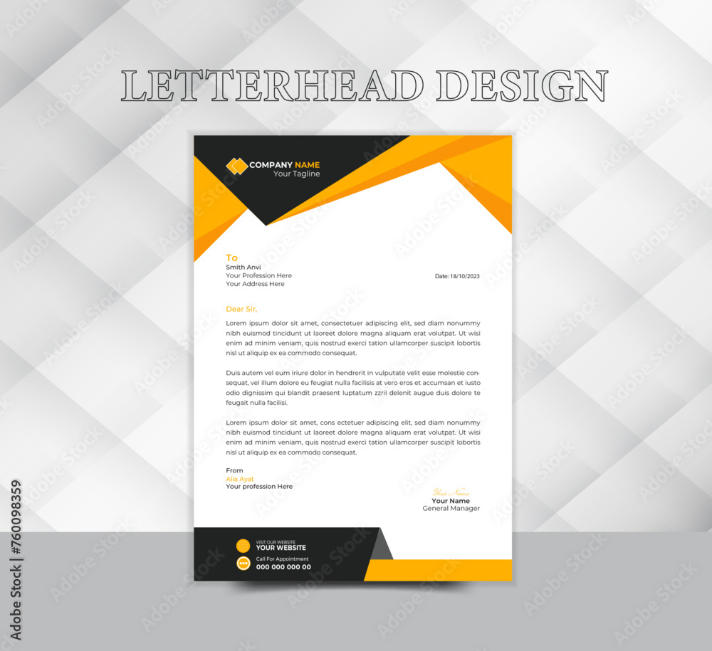 A modern, vector business letterhead template for your undertaking.