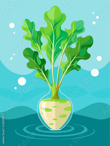 arugula vegetable water background