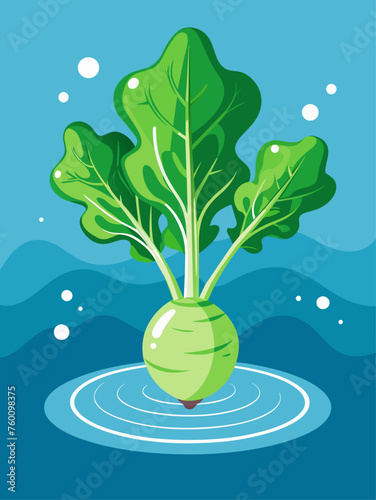 arugula vegetable water background