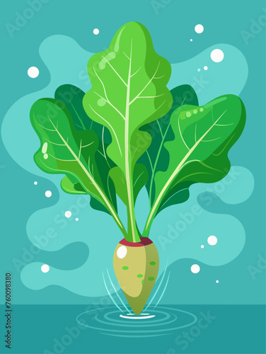 arugula vegetable water background