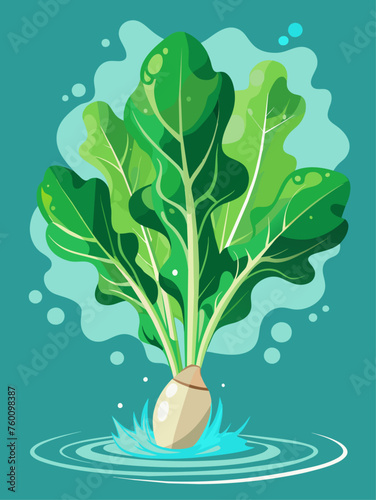 arugula vegetable water background