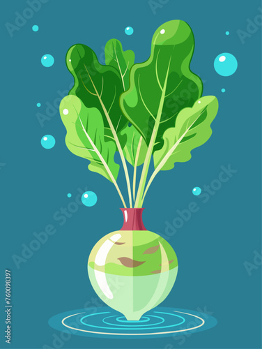 arugula vegetable water background